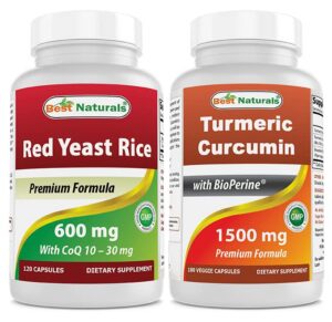 Frasco de Arroz de Levadura Roja con CoQ10 y Cúrcuma