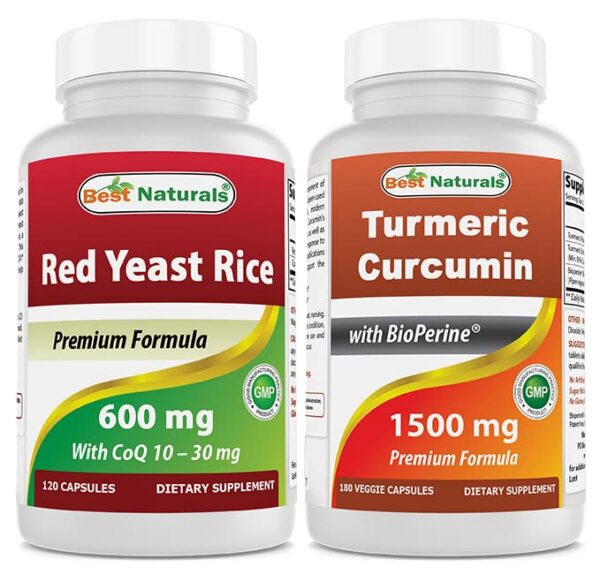 Frasco de Arroz de Levadura Roja con CoQ10 y Cúrcuma