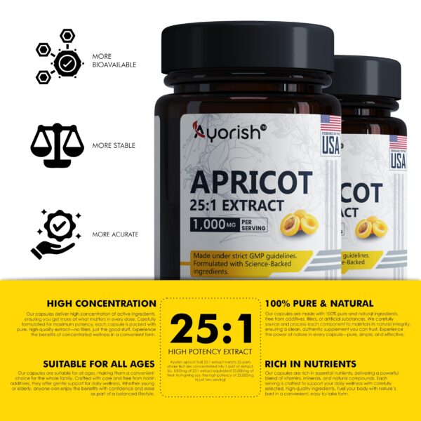 Frasco de Ayorish extracto de albaricoque con tapa
