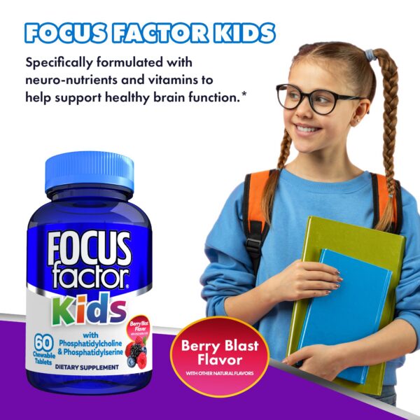 Frasco azul Focus Factor Kids 60 cápsulas masticables