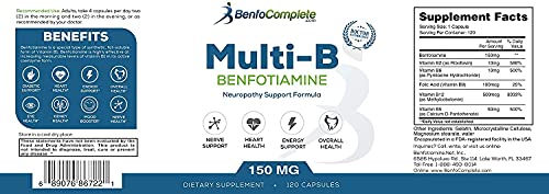 Frasco de benfotiamina multi-b 120 cápsulas para neuropatía