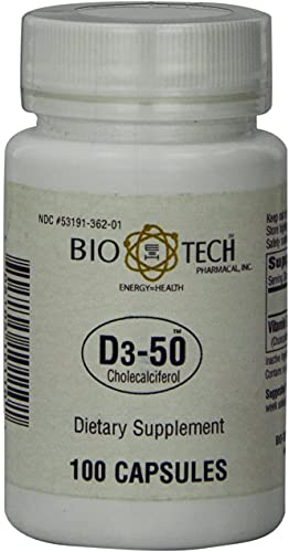 Frasco Bio-Tech Pharmacal D3-50 vitamina d3 50000 ui