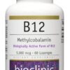 Frasco Bioclinic Naturals B12 Metilcobalamina 5000 mcg 60 pastillas