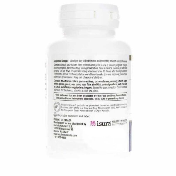 Frasco Bioclinic Naturals melatonina tabletas para sueño