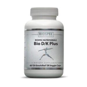 frasco biospec nutritionals bio d k plus 60 cápsulas liposomales