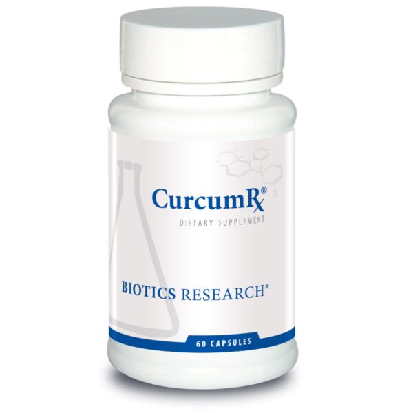 Frasco Biotics Research CurcumRx complejo natural de cúrcuma 60 cápsulas
