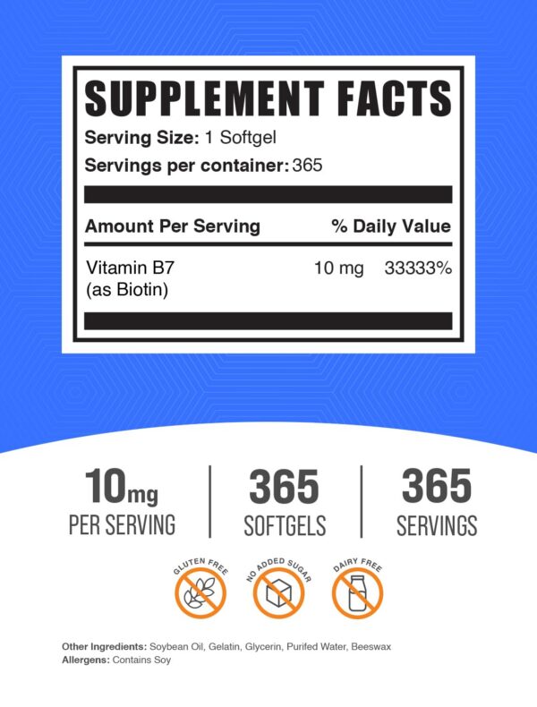 Frasco de biotina 10000mcg BulkSupplements