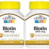 frasco de biotina 5000 mcg 21st Century 220 cápsulas