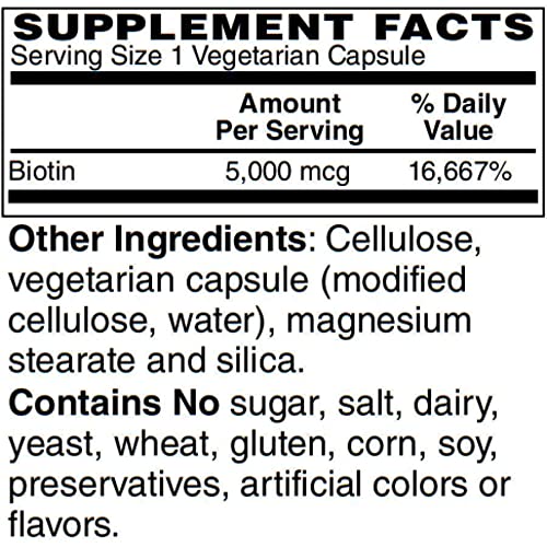 Frasco de biotina cápsulas para cabello y uñas saludables