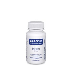 Frasco de biotina Pure Encapsulations 8 mg 60 cápsulas
