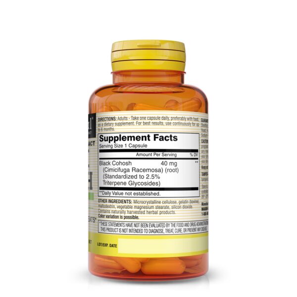 Frasco Black Cohosh Mason Natural lado etiqueta