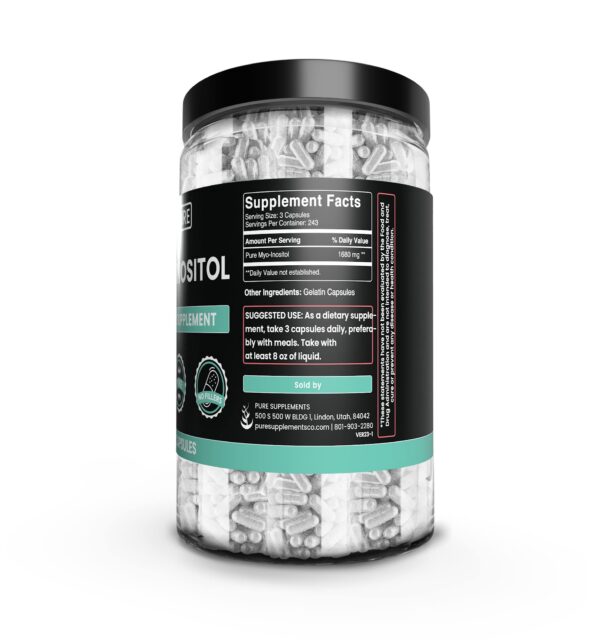 Frasco blanco con etiqueta Myo-Inositol