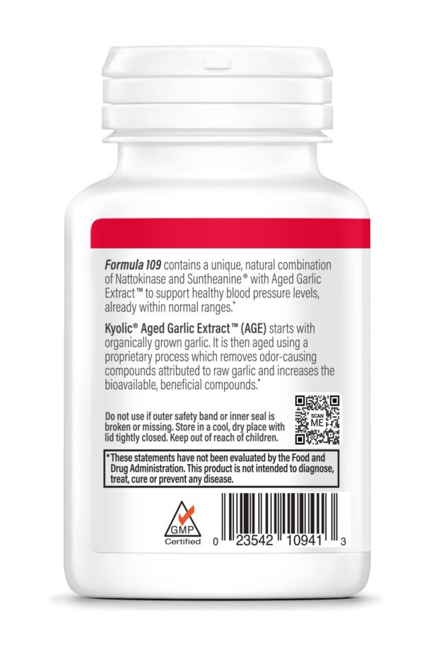 Version 1.0.0 Frasco blanco Kyolic fórmula 109 con 80 cápsulas salud cardíaca