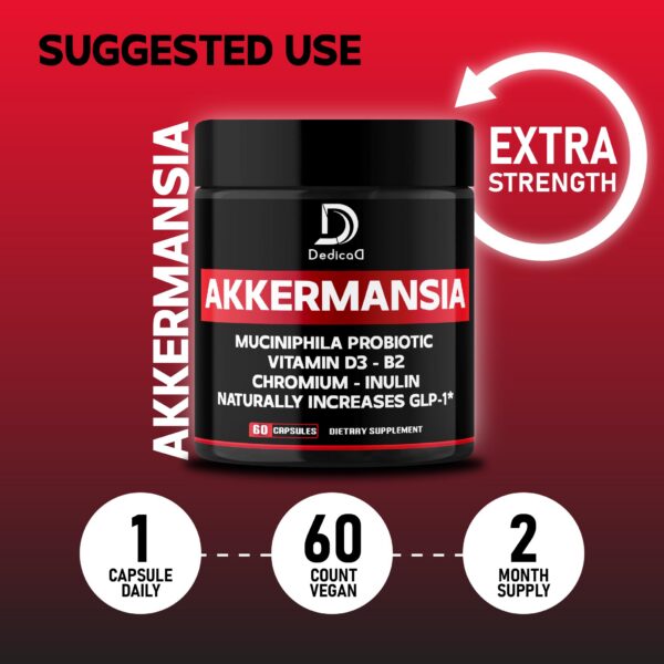 Frasco blanco probiótico Akkermansia DEDICAD 60 cápsulas