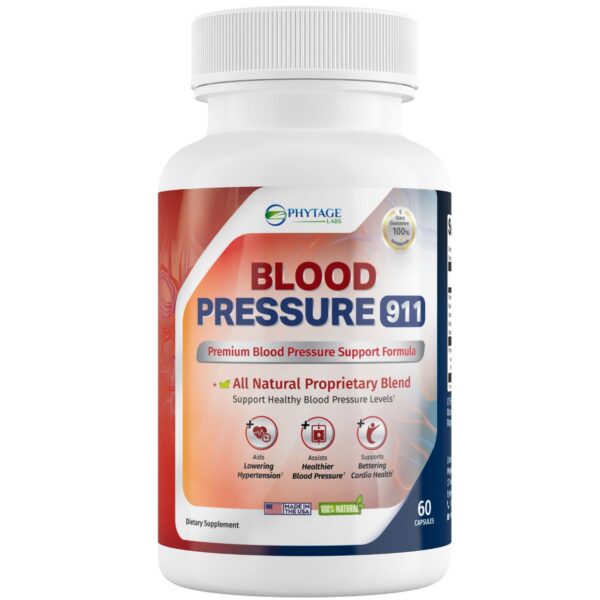 Frasco de Blood Pressure 911 de Phytage Labs para presión arterial
