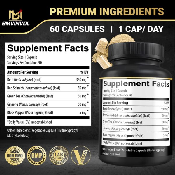 Version 1.0.0 Frasco de suplemento BMVINVOL raíz de remolacha