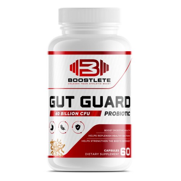 Frasco Boostlete GutGuard suplemento probiótico 40 mil millones CFU
