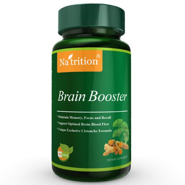 Frasco Brain Booster Nootrópico con ginkgo y cúrcuma 90 cápsulas vegetales
