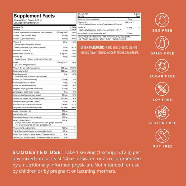 Version 1.0.0 Frasco BrainMD Bright Minds multivitamínico memoria 30 porciones