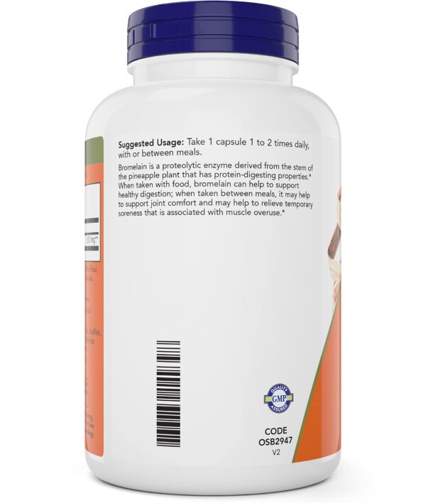Version 1.0.0 Frasco de bromelina en etiqueta