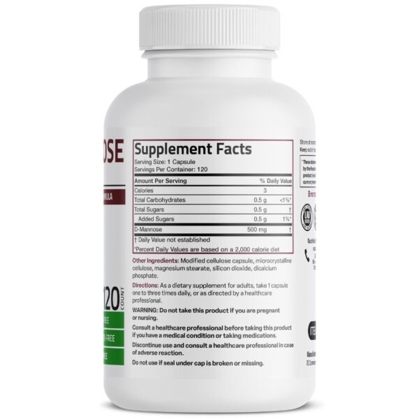 Frasco Bronson D-Mannose salud urinaria fórmula natural