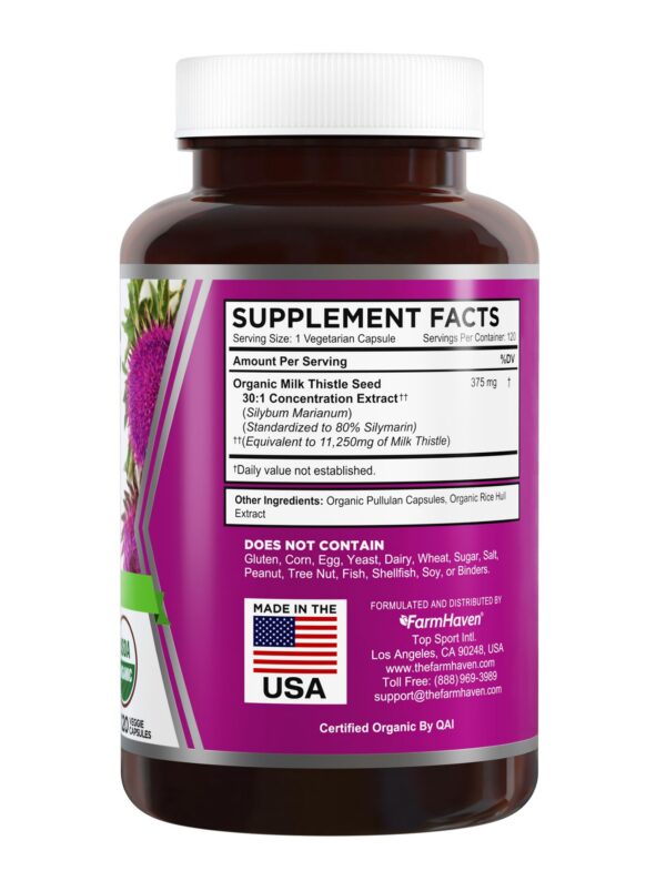 Etiqueta frontal suplemento FarmHaven cúrcuma cardo mariano