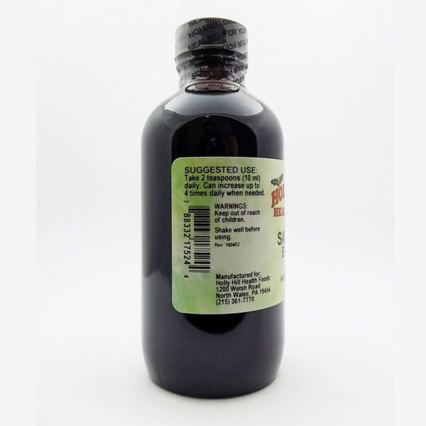 Frasco y caja de jarabe Sambucus Holly Hill apoyo inmunológico