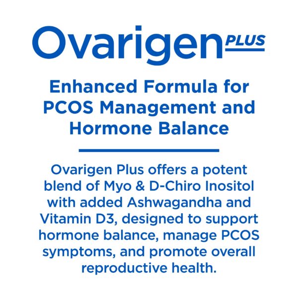 Frasco y caja Ovarigen Plus mezcla de inositol 40 a 1