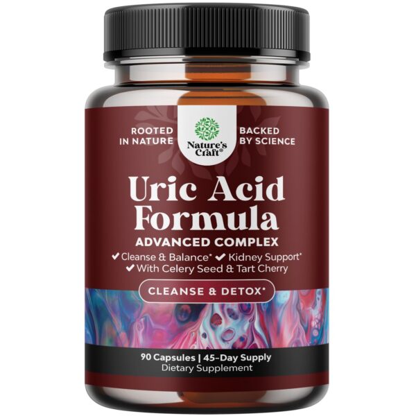 Frasco cápsulas ácido úrico con cúrcuma y cereza ácida