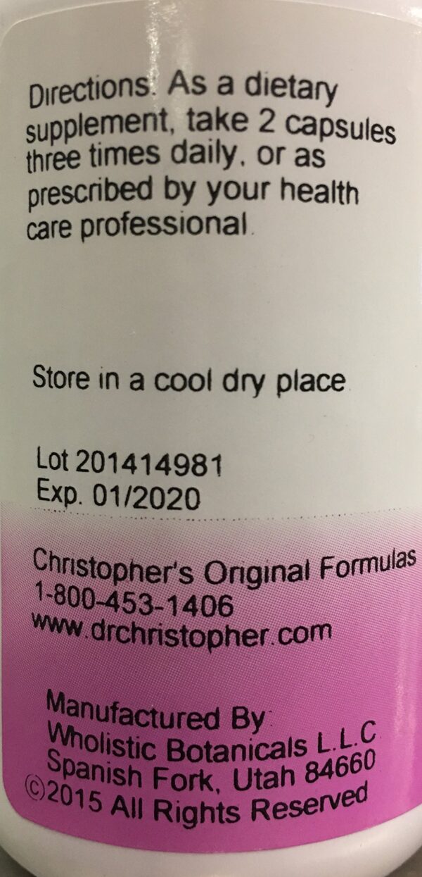 Frasco cápsulas de ajo Dr. Christopher's Formula 100 unidades