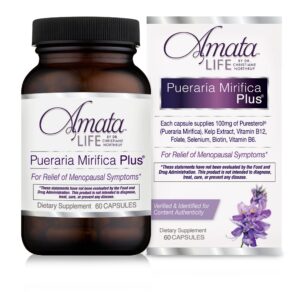 Frasco de cápsulas Amata Life con Pueraria Mirifica