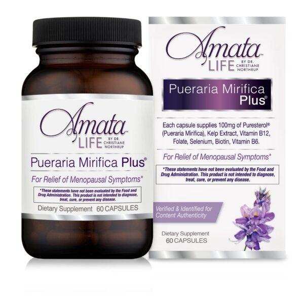 Frasco de cápsulas Amata Life con Pueraria Mirifica