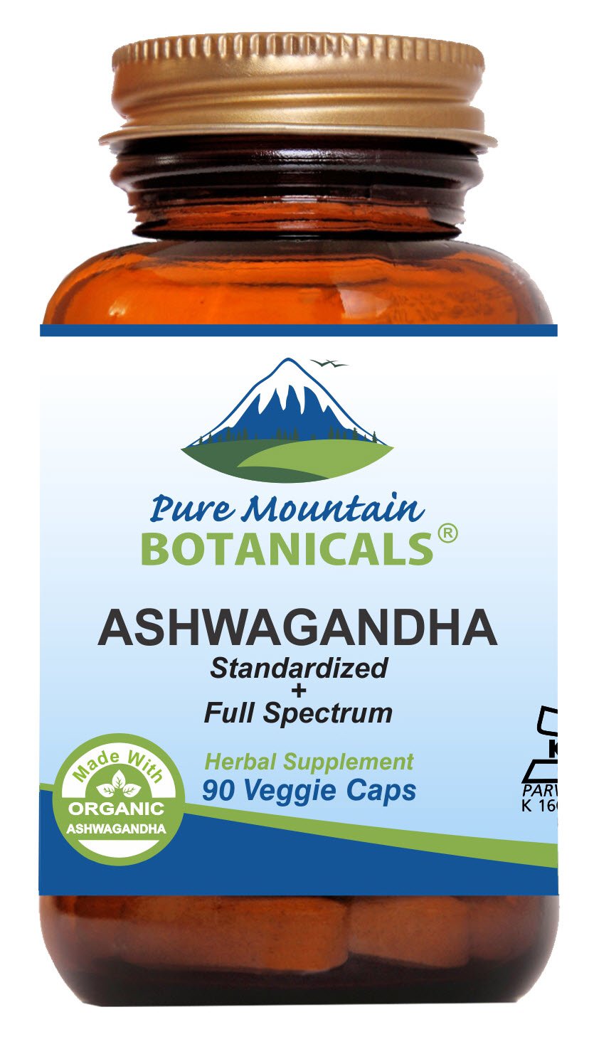 Ashwagandha orgánica Pure Mountain 90 cápsulas veganas kosher