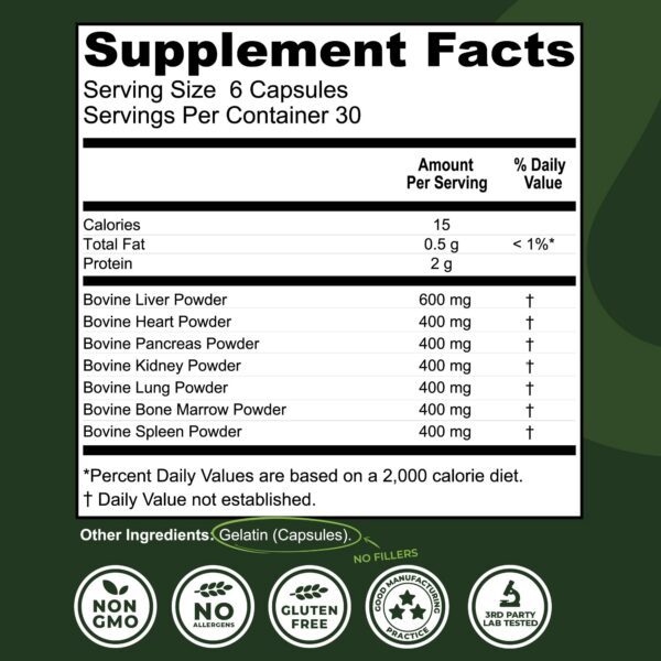 Frasco capsulas Beef Organ Complex Left Coast