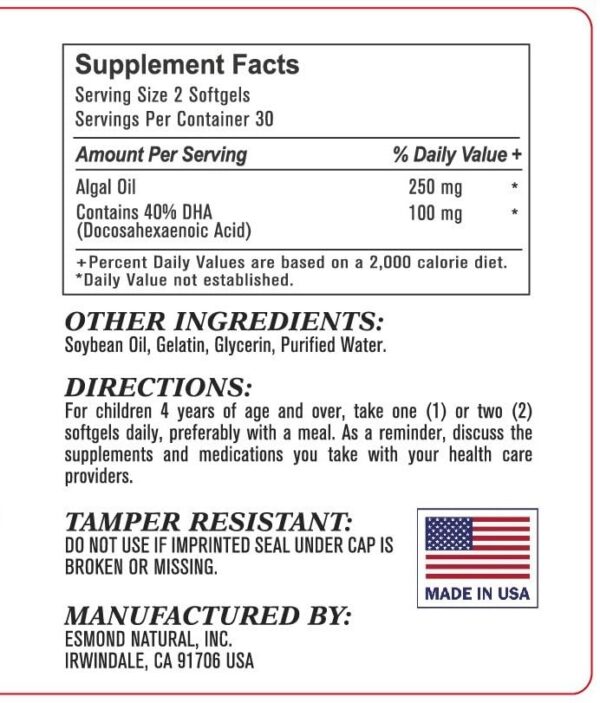 Frasco con cápsulas blandas de algas