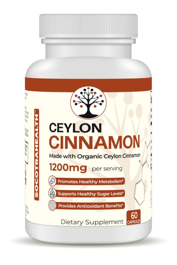 Version 1.0.0 Frasco de cápsulas de Canela de Ceilán orgánica Socotra Health