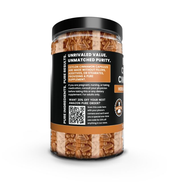 Version 1.0.0 Frasco de cápsulas de canela verdadera para salud diaria