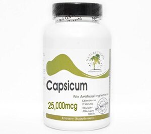 Frasco de cápsulas Capsicum 25000 mcg Naturetition