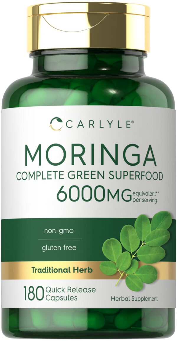 Frasco de cápsulas Carlyle Moringa Oleifera 180 unidades