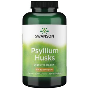 Frasco de cápsulas de cáscaras de psyllium Swanson 100