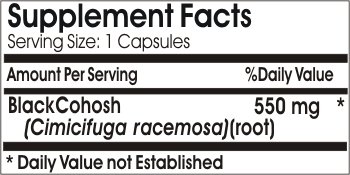 Frasco de cápsulas cohosh negro sin aditivos Naturetition Supplements