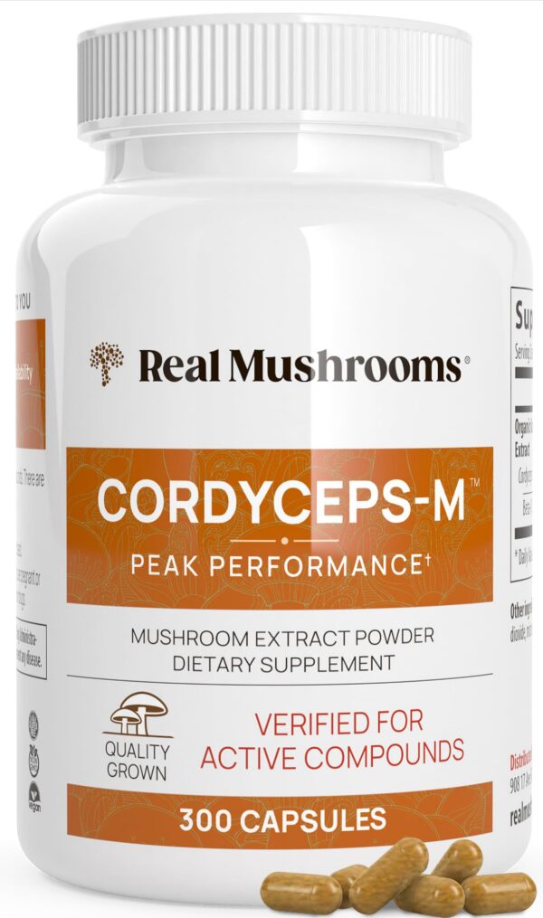 Frasco cápsulas de Cordyceps Real Mushrooms 300 unidades