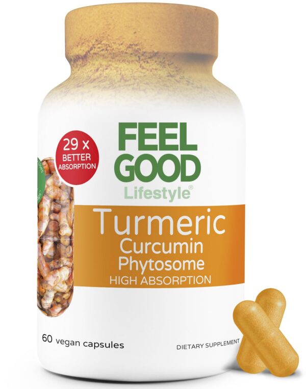 Version 1.0.0 Frasco de cápsulas de cúrcuma curcumina FeelGood Superfoods 60ct