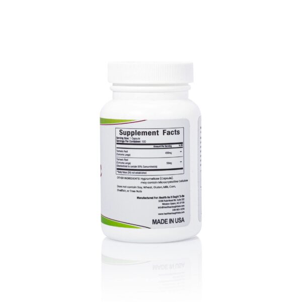 Frasco de cápsulas de cúrcuma fresca 500 mg Health As It Ought To Be