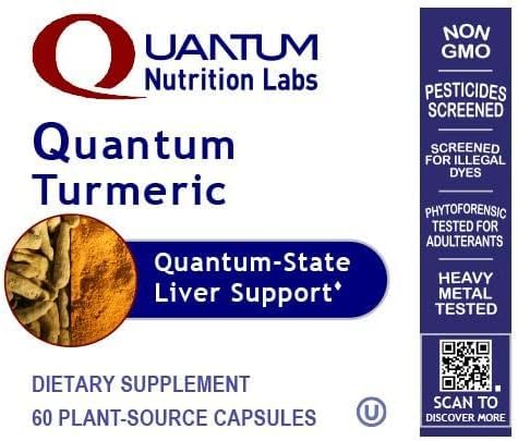 Frasco de cápsulas de cúrcuma Quantum Nutrition Labs 60 unidades