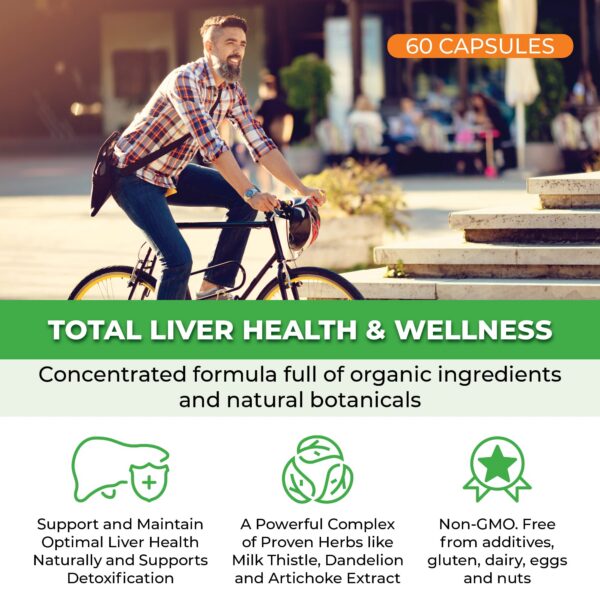 Frasco abierto cápsulas detox hígado ForestLeaf 60 capsulas