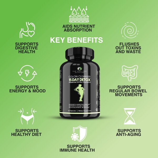 Frasco con cápsulas detox para mujeres y hombres