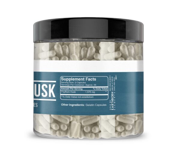 Psyllium Husk Earthborn 200 cápsulas soporte digestivo