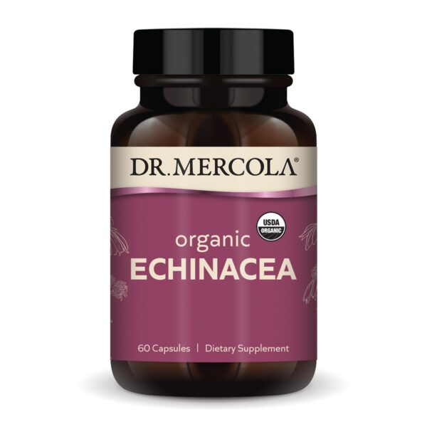 Frasco de cápsulas de Echinacea orgánica Dr Mercola