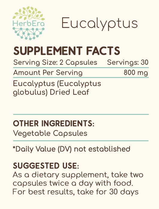 Frasco cápsulas eucalipto HerbEra 400 mg